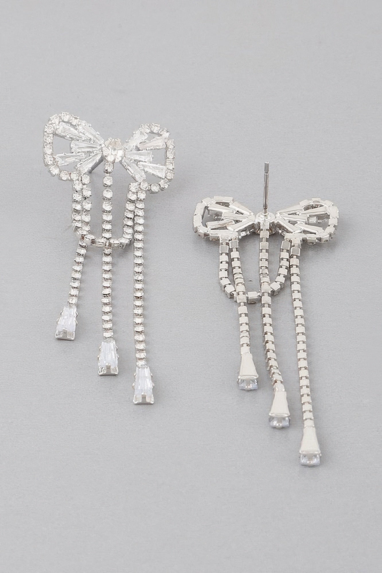 Jeweled Ribbon Dangle Earrings