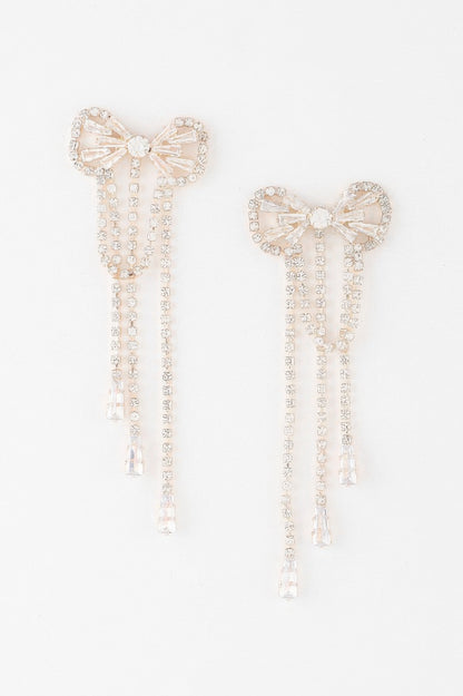 Jeweled Ribbon Dangle Earrings