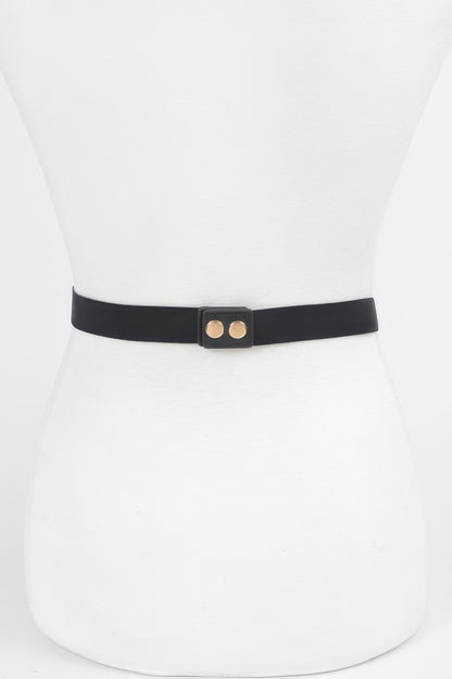 Rhinestone Metal Plate Elastic Belt
