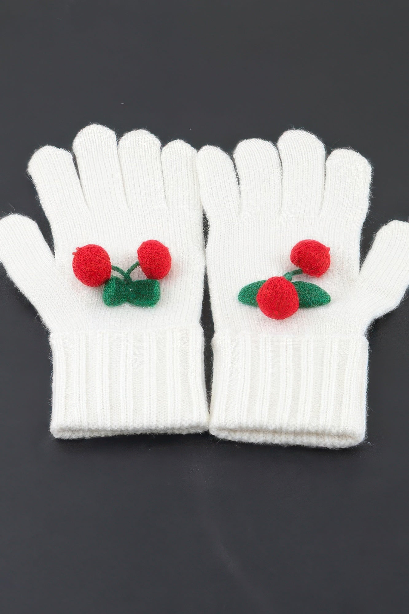 Cute Cherry Beanie & Gloves Set