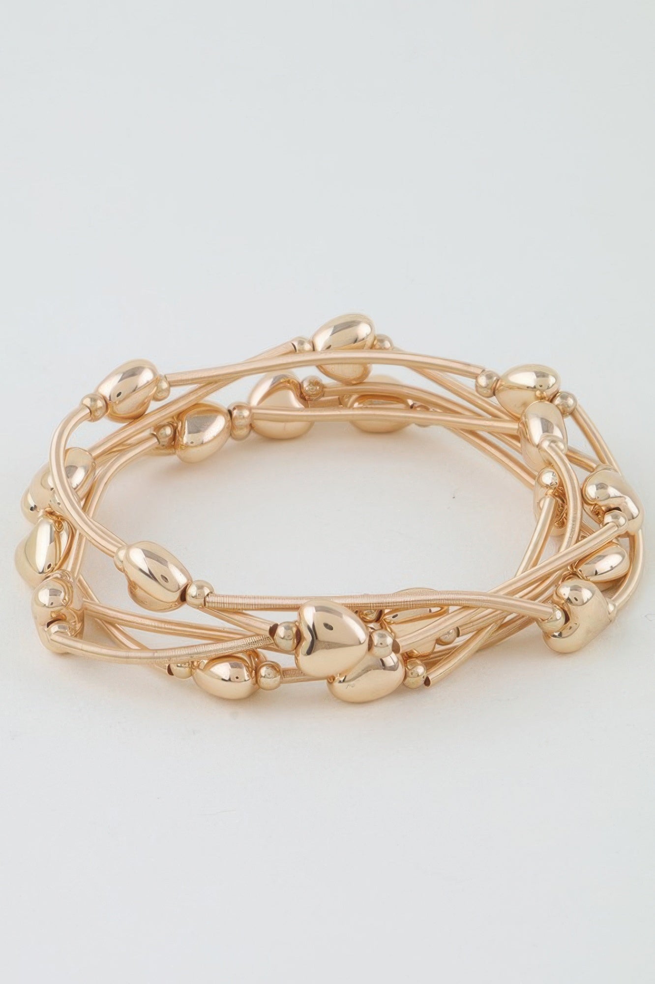 Shiny Heart Tube Beaded Bracelet