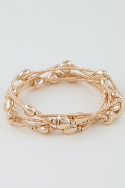 Shiny Heart Tube Beaded Bracelet