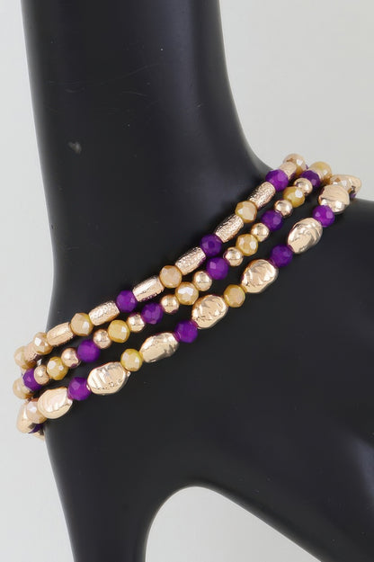 Multi Tone Stone Beaded Bracelet