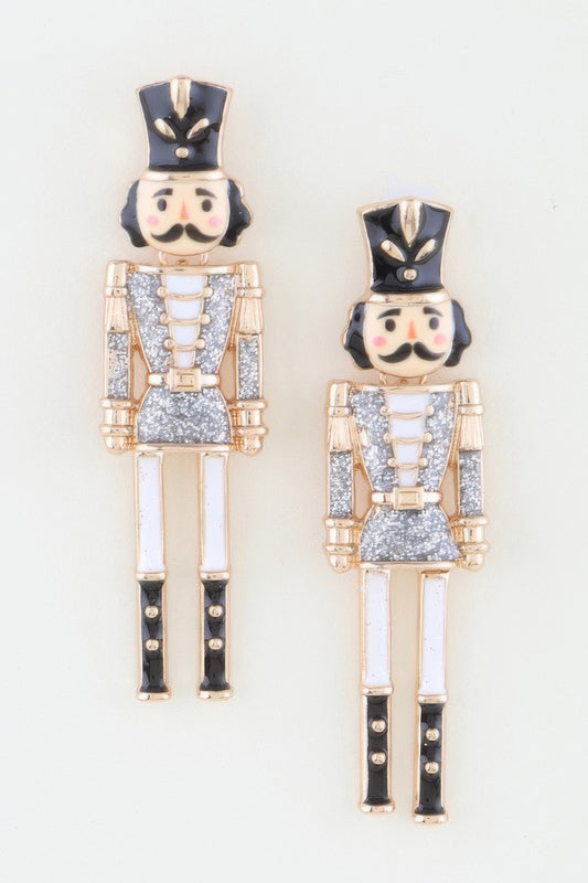 Glitter Nutcracker Drop Earrings