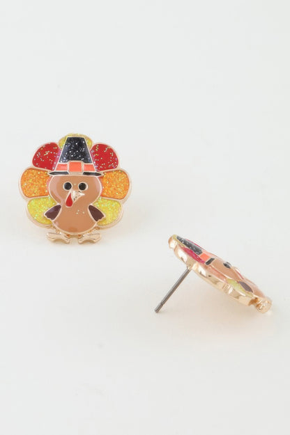 Thanksgiving Turkey Stud Earrings