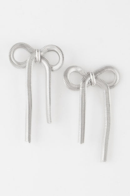 Snake Chain Ribbon Earrings