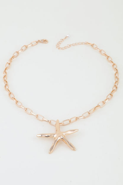 Shiny Starfish Link Chain Necklace