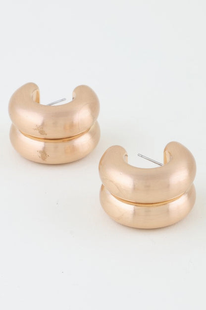 Double Matte Hoop Earrings