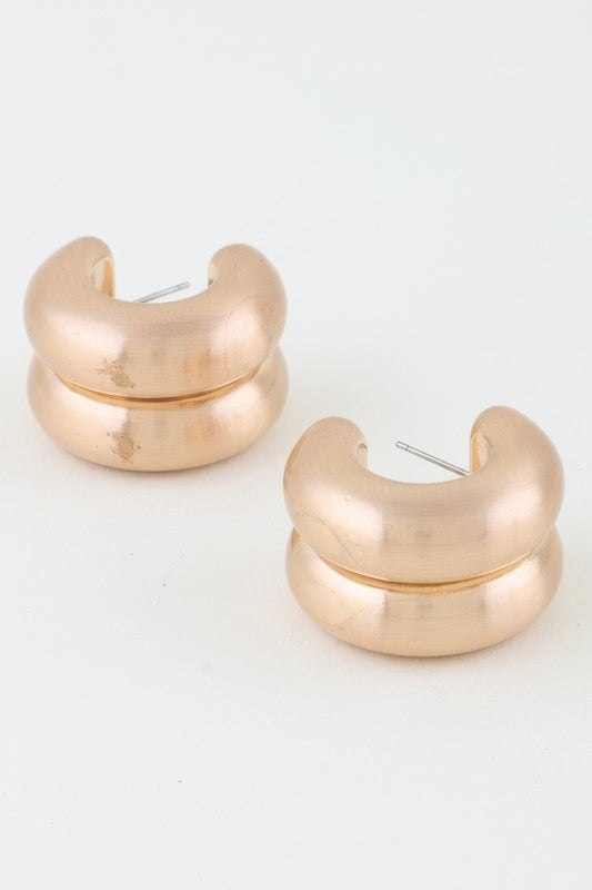 Double Matte Hoop Earrings