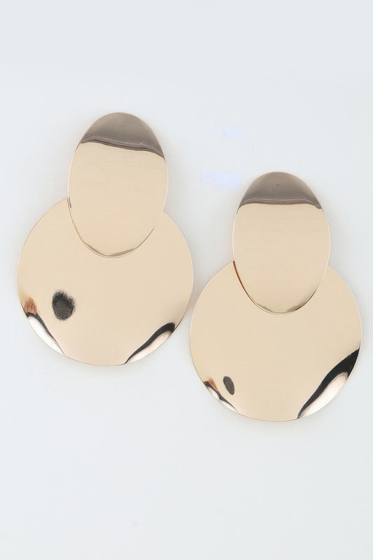 Shiny Minimal Petal Drop Earrings