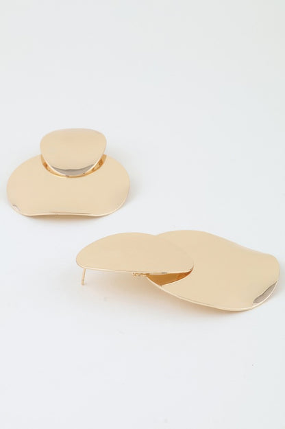 Shiny Minimal Petal Drop Earrings