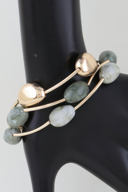 Multi Stone Beaded Bracelet