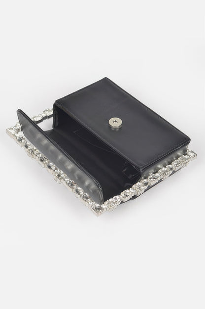 Faux Leather Multi Stonesallaroundsquarehandlebag
