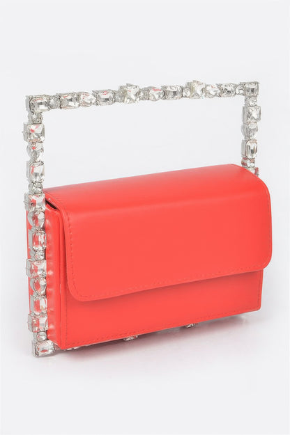 Faux Leather Multi Stonesallaroundsquarehandlebag