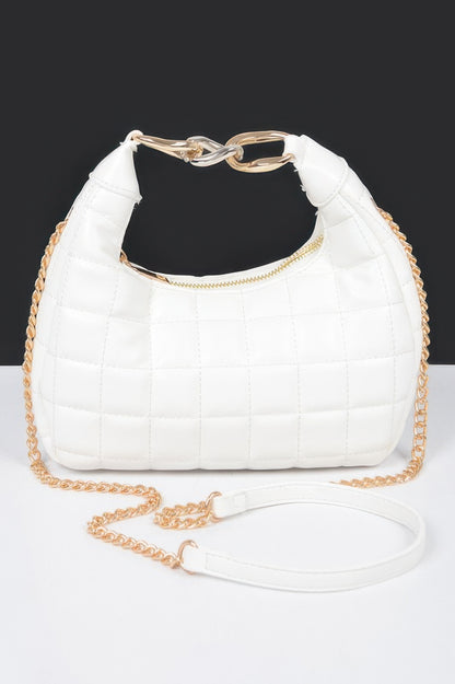 Quilted Faux Leather Hobo Bag