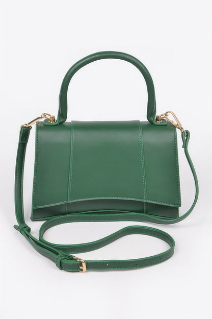 Faux Leather Top Handle Bag