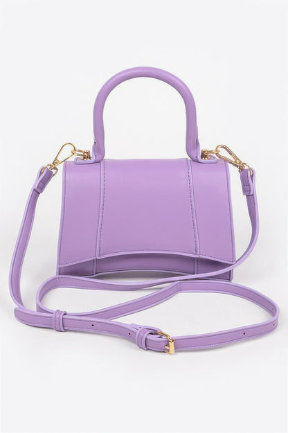 Faux Leather Top Handle Bag