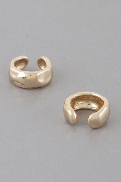 Abstract Dent Hoop Earrings 