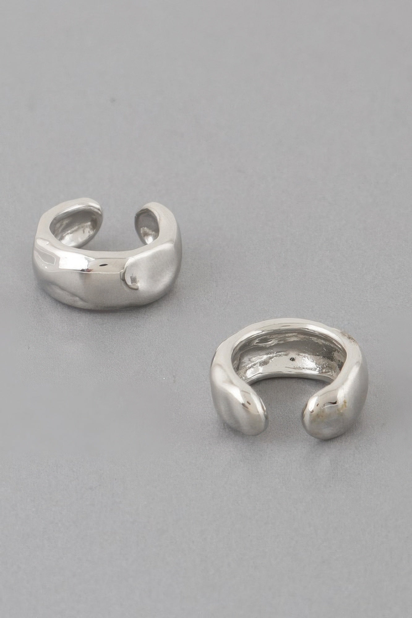 Abstract Dent Hoop Earrings 