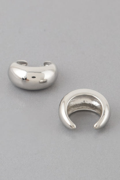 Shiny Crescent Hoop Earrings