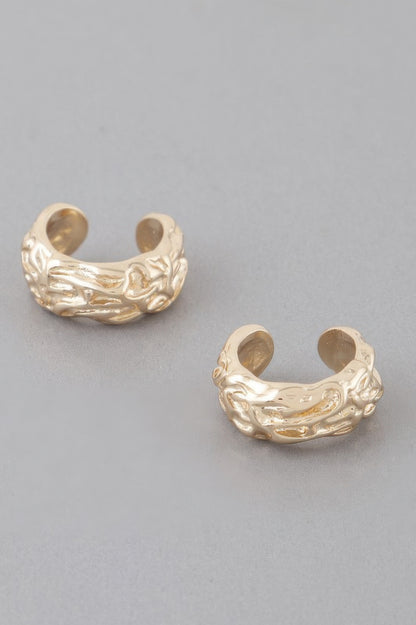 Abstract Ripple Hoop Earrings 
