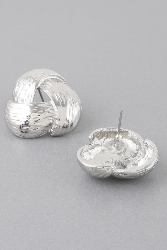 Hammered Interweaved Stud Earrings 