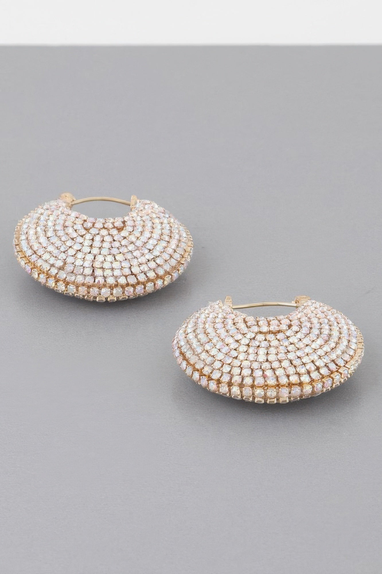 Bedazzled Crescent Hoop Earrings 