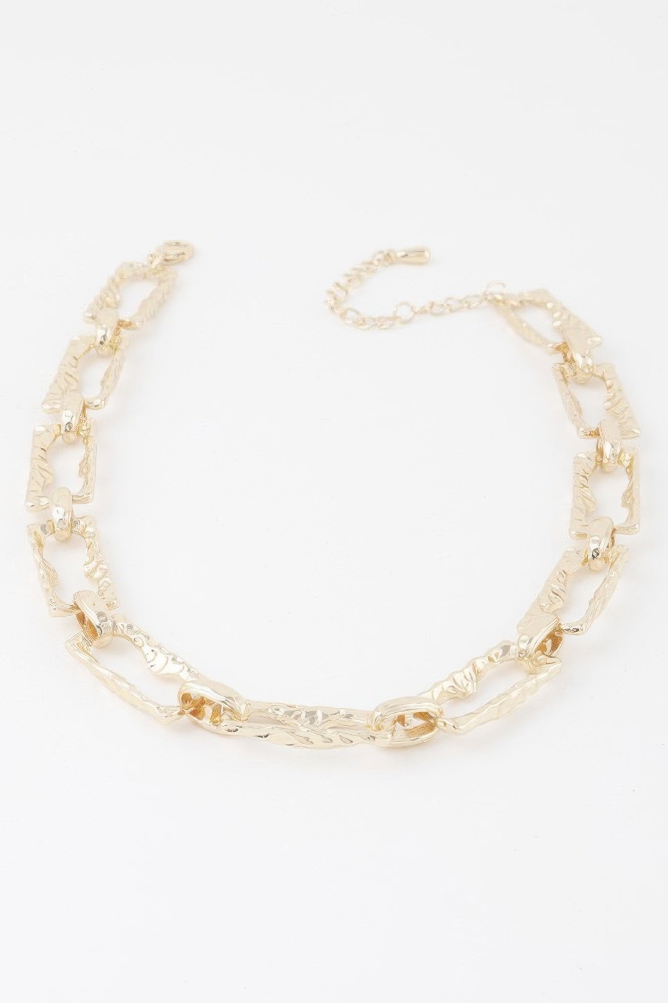 Hammered Link Chain Necklace 