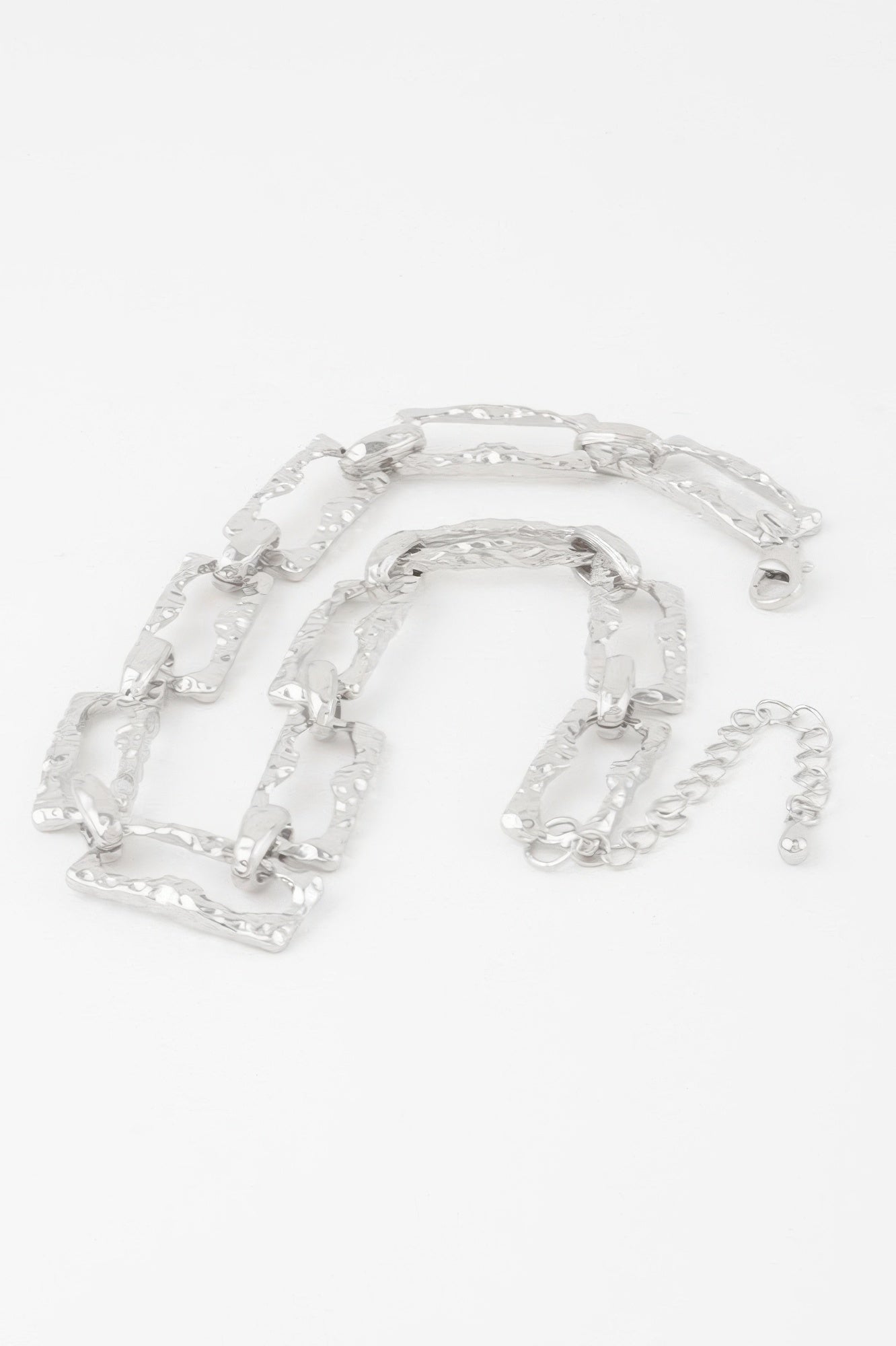 Hammered Link Chain Necklace 