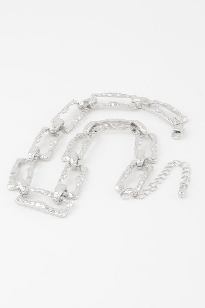 Hammered Link Chain Necklace 