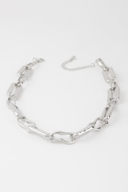 Shiny Hammered Chain Necklace 