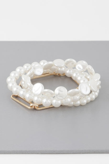 Multi Faux Pearls Bracelet 