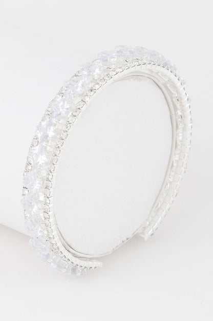 Classic Cubic Rhinestone Cuff Bracelet