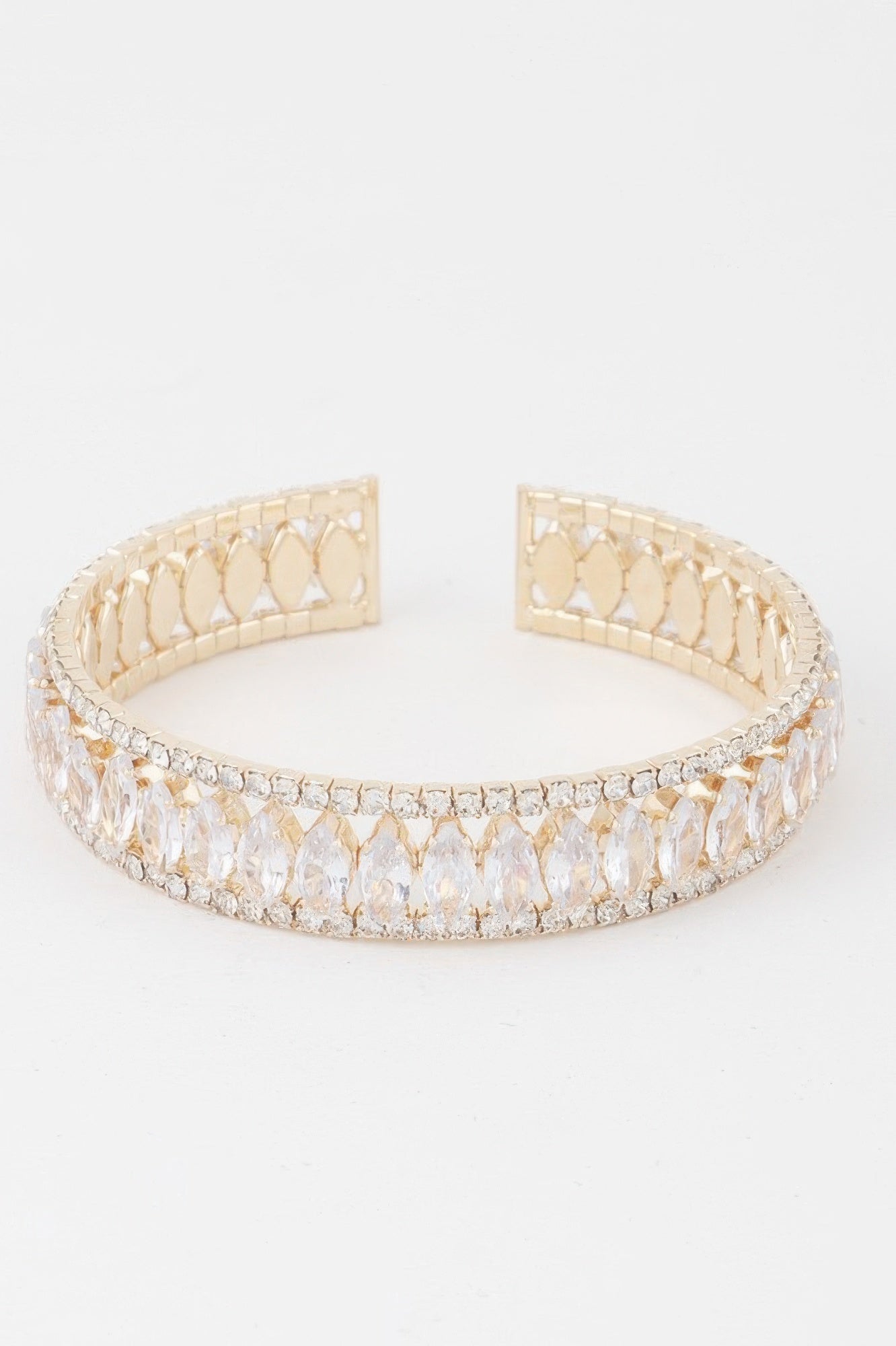 Classic Crystal Bar Cuff Bracelet 