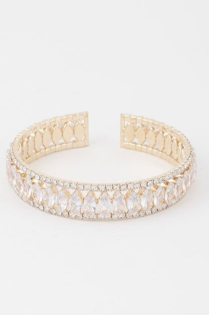 Classic Crystal Bar Cuff Bracelet 