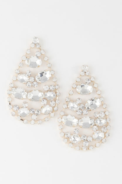 Rhinestone Tear Drop Earrings