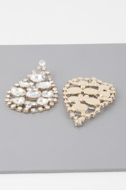 Rhinestone Tear Drop Earrings