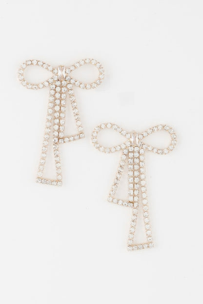 Infinity Bow Rhinestone Earrings 