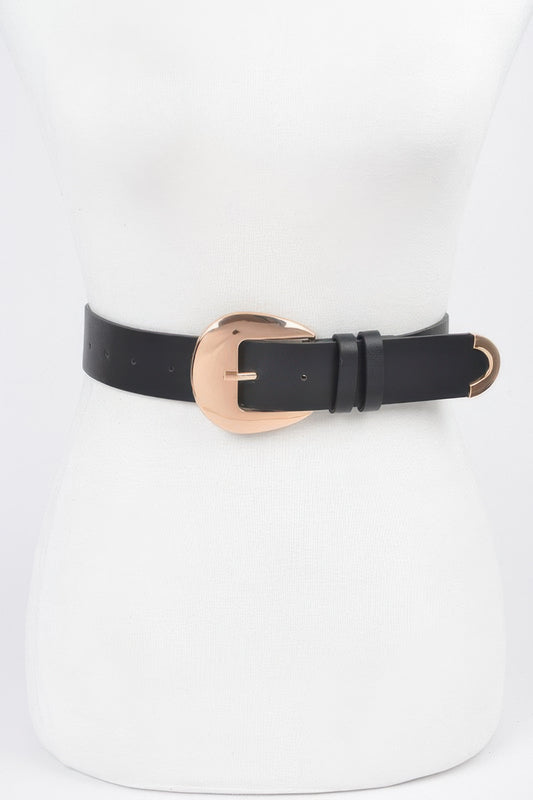 Faux Leather Metal Buckle Belt