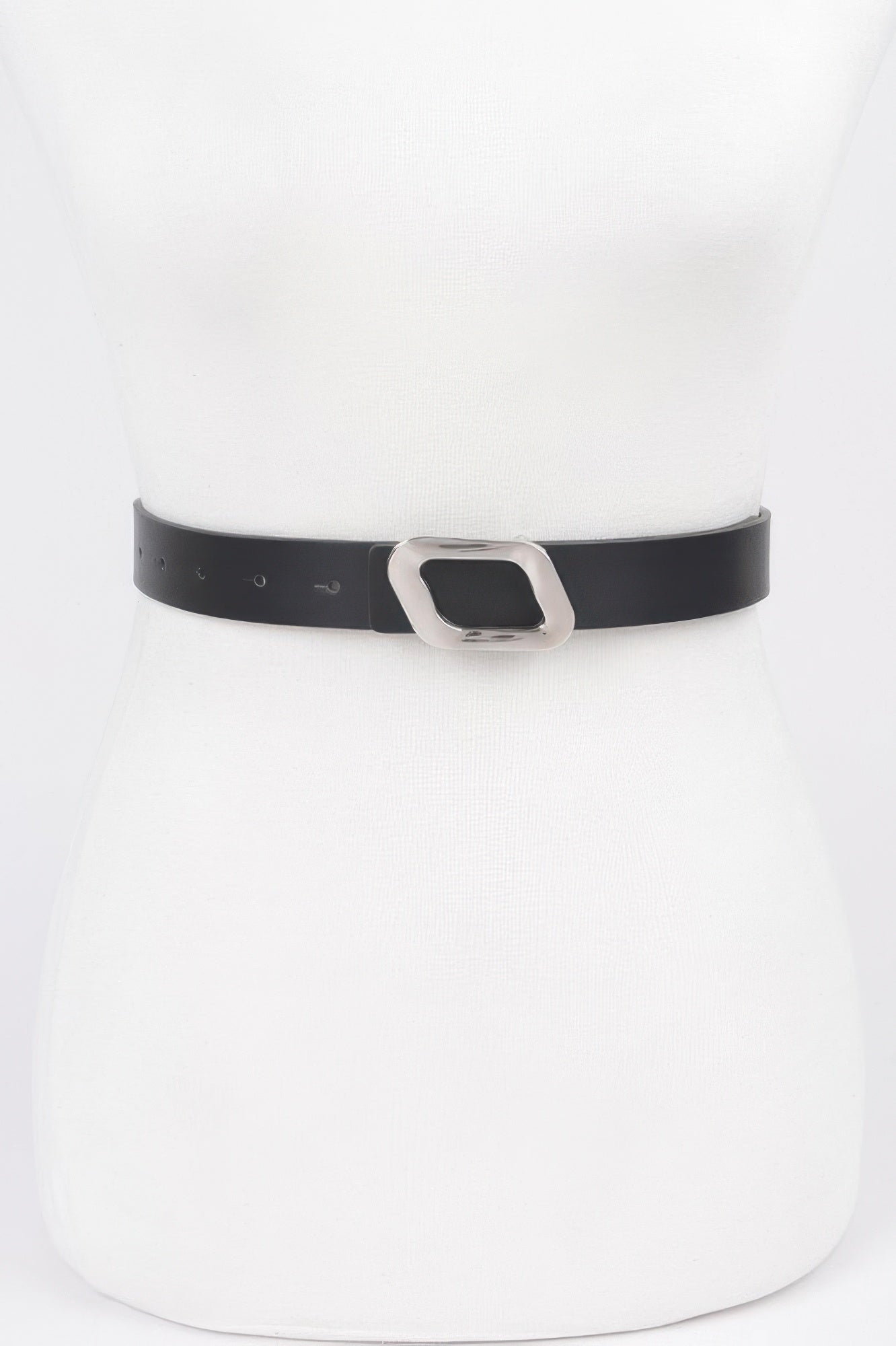 Faux Leather Metal Buckle Belt 
