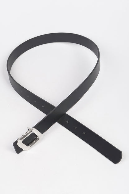 Faux Leather Metal Buckle Belt 