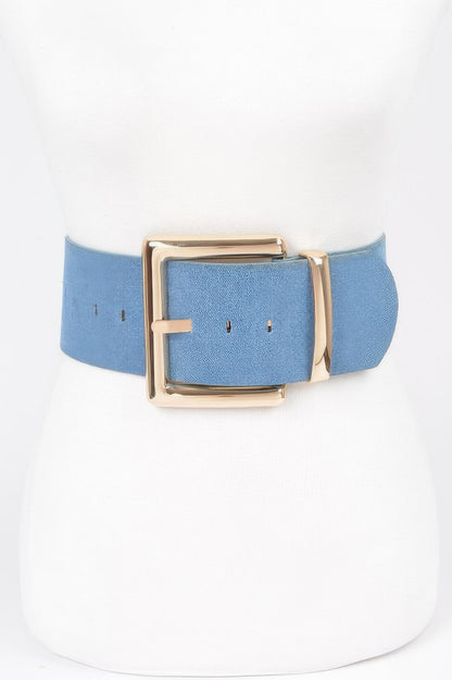 Oversized Metal Buckle Denim Waist Belt