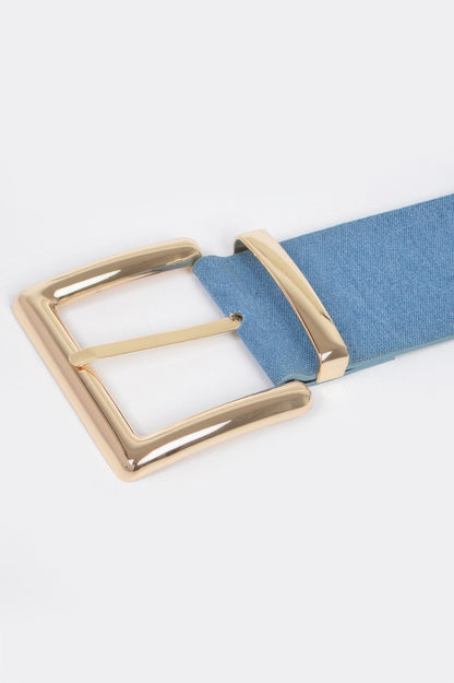 Oversized Metal Buckle Denim Waist Belt