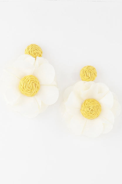 Handmade Paper Flower Shape Earrings 