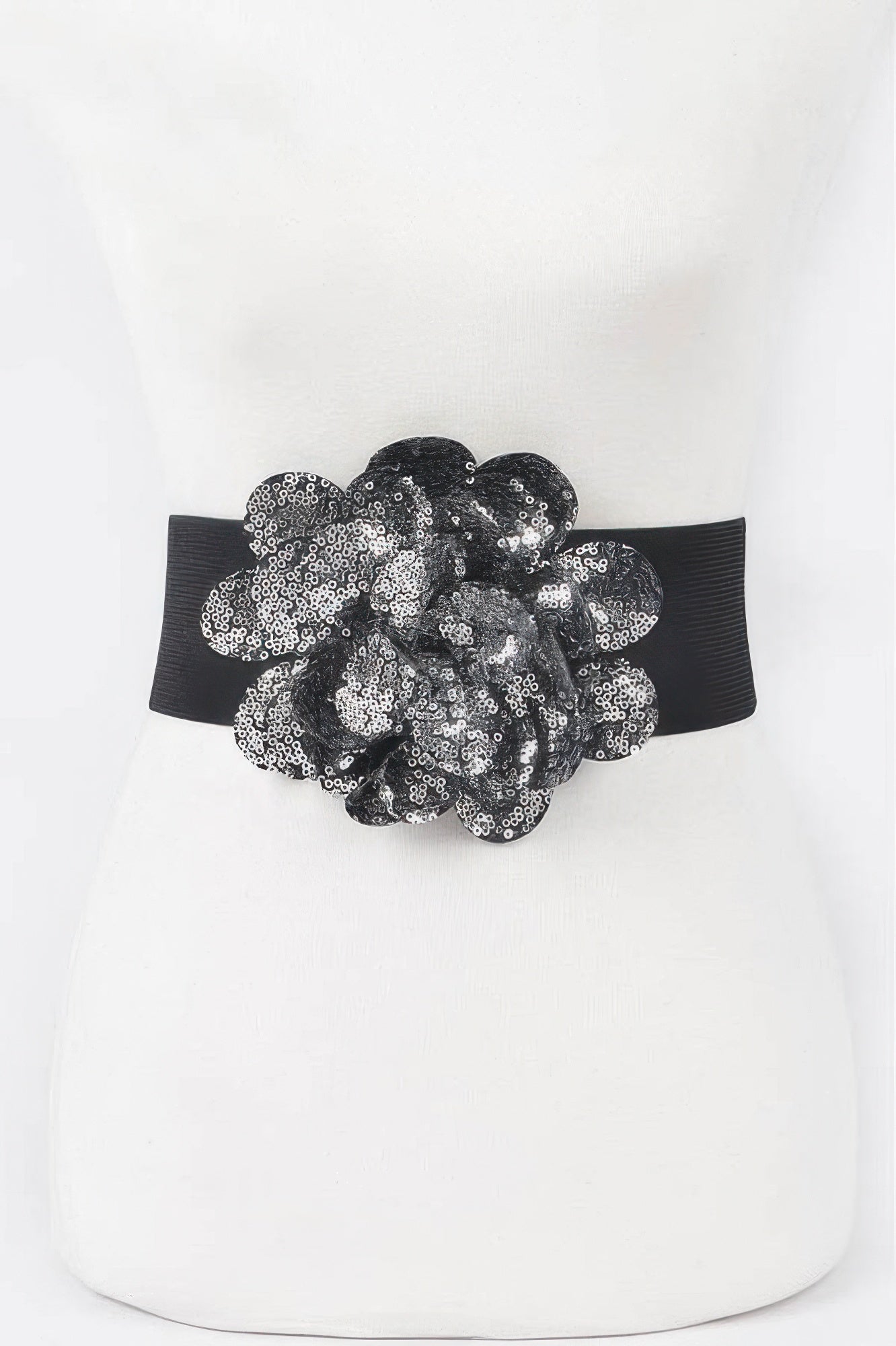 Sequins Flower Elastic Belt 