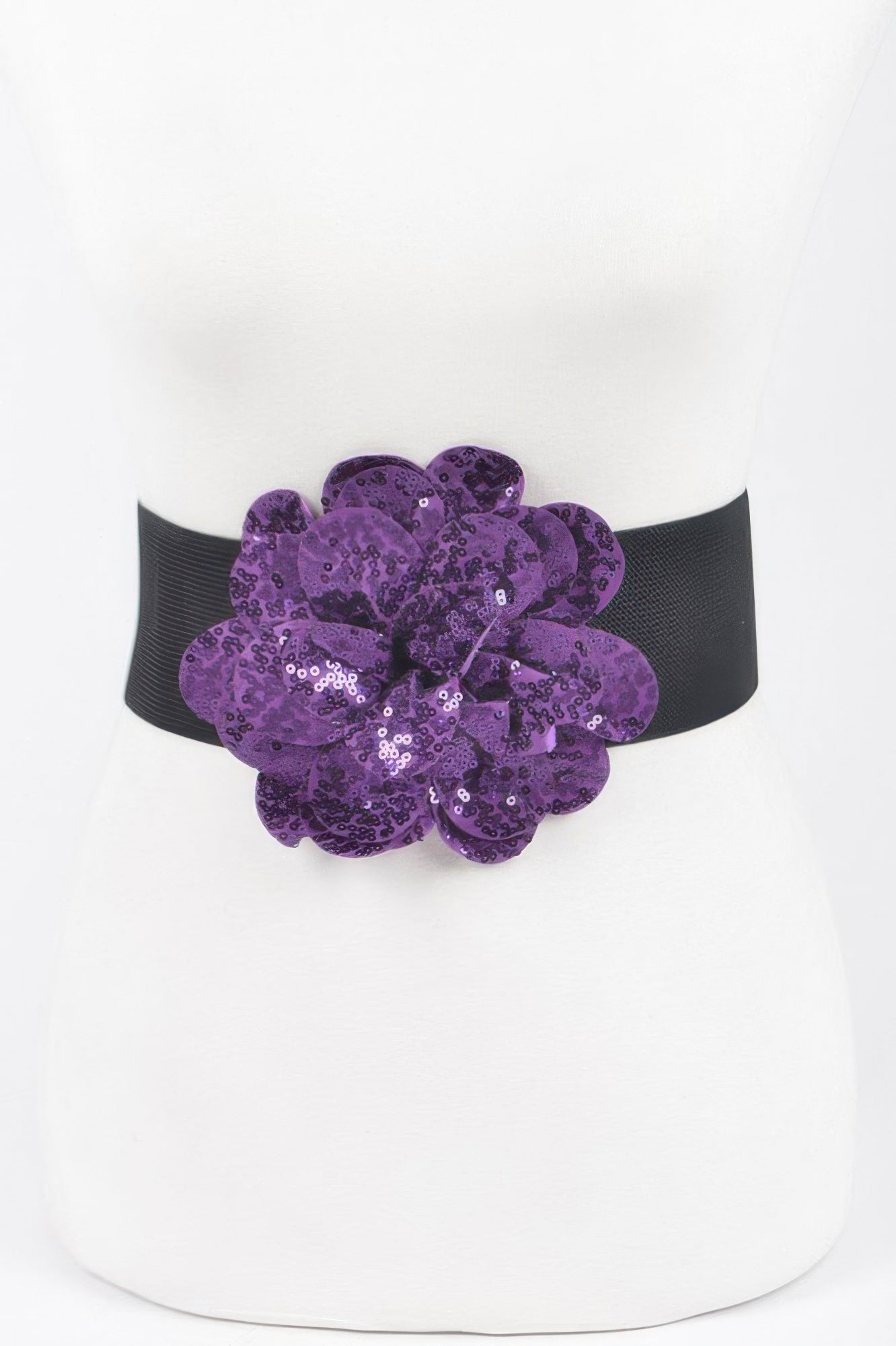 Sequins Flower Elastic Belt 