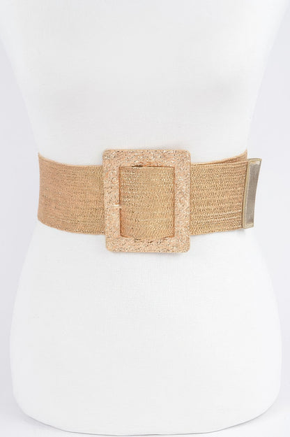 Wide Metal Buckle Clear Belt