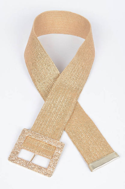 Wide Metal Buckle Clear Belt