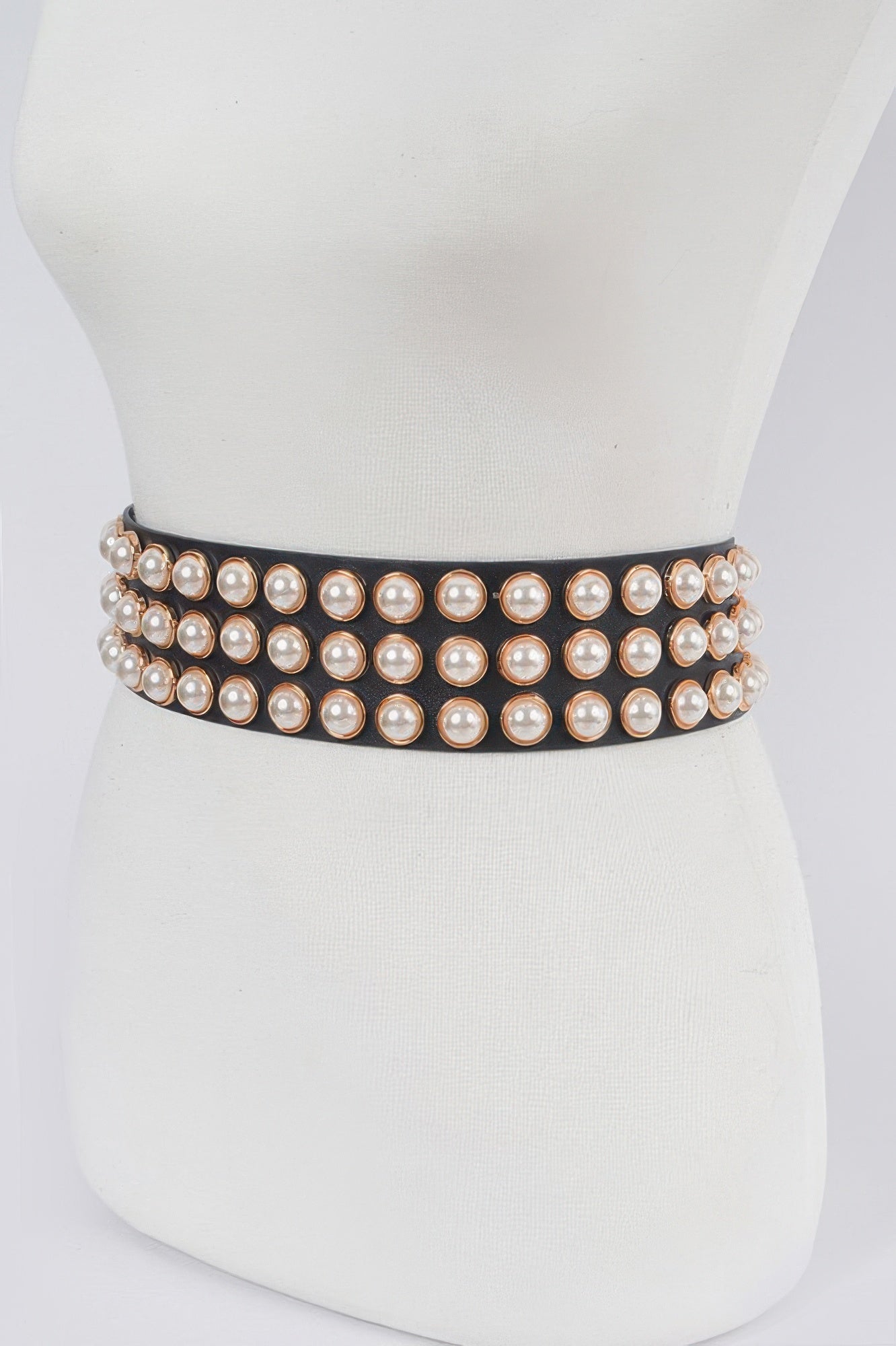 Full Pearl Studded Waist Belt 