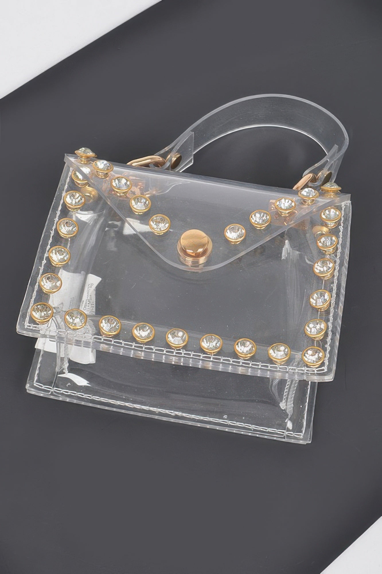 Rhinestone Stud Transparent Mini Bag 